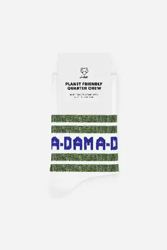 SOCKS QUARTER -WHITE ADAM STRIPPED